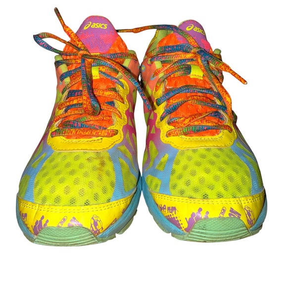 ASICS Gel-Noosa Tri 9 Womens 8 Pre-Owned Running Shoes Multi-Color Neon T458N - Picture 9 of 14